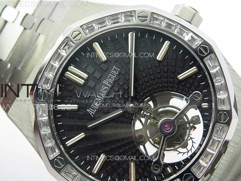 Royal Oak 41mm Tourbillon SS T Crystal Bezel BBS Best Edition Black Dial on SS Bracelet
