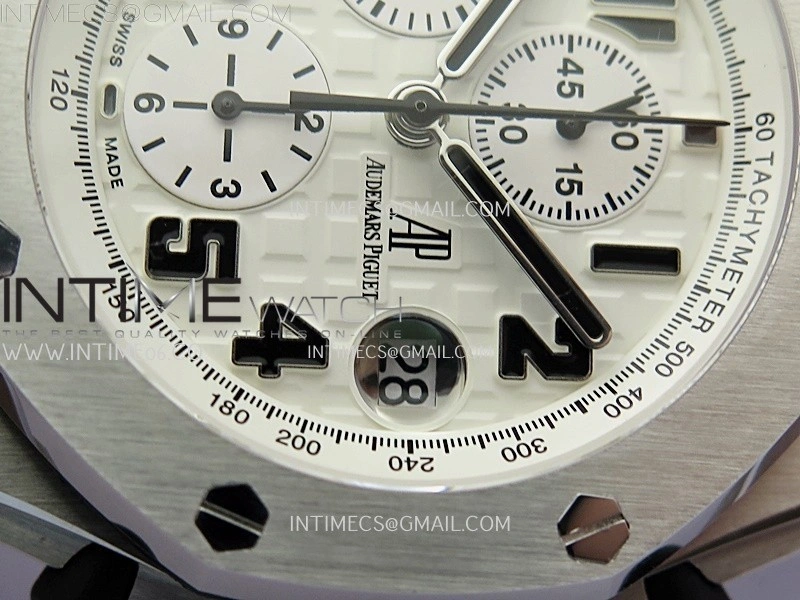 Royal Oak Offshore 42mm Safari TKF Best Edition White Dial on Brown Leather Strap A7750