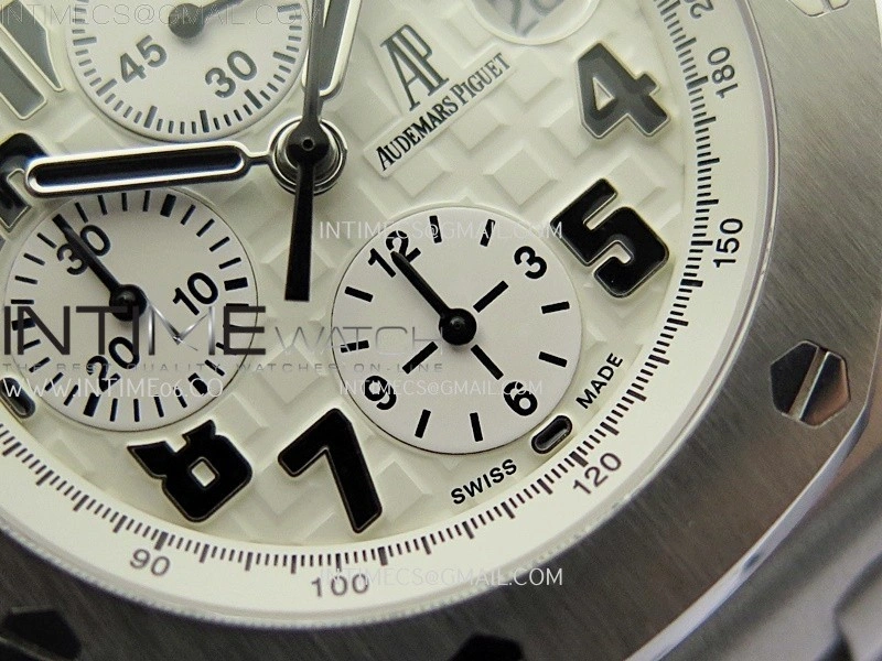 Royal Oak Offshore 42mm Safari TKF Best Edition White Dial on Brown Leather Strap A7750