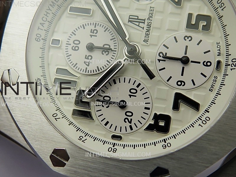 Royal Oak Offshore 42mm Safari TKF Best Edition White Dial on Brown Leather Strap A7750