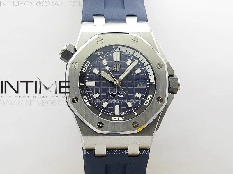 Royal Oak Offshore Diver 15720 IPF 1:1 Best Edition Blue Dial on Blue Rubber Strap A4308