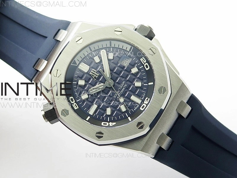 Royal Oak Offshore Diver 15720 IPF 1:1 Best Edition Blue Dial on Blue Rubber Strap A4308