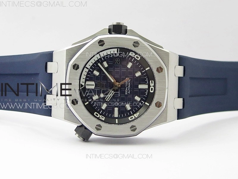 Royal Oak Offshore Diver 15720 IPF 1:1 Best Edition Blue Dial on Blue Rubber Strap A4308