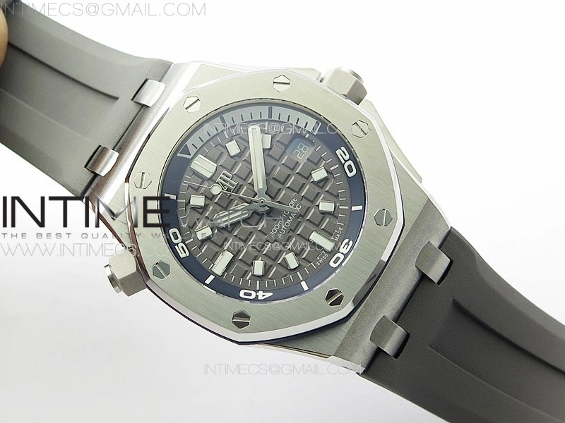 Royal Oak Offshore Diver 15720 IPF 1:1 Best Edition Gray Dial on Gray Rubber Strap A4308