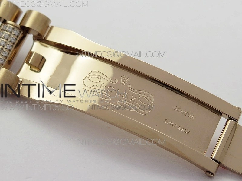 Day-Date 36 128235 RG Crystal BP Best Edition Black MOP Crystal Markers Dial on RG President Bracelet A2836