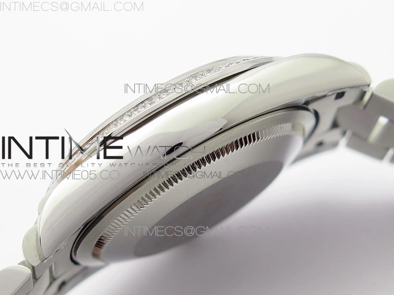 Day-Date 36 128239 SS Crystal BP Best Edition Black MOP Crystal Markers Dial on SS President Bracelet A2836