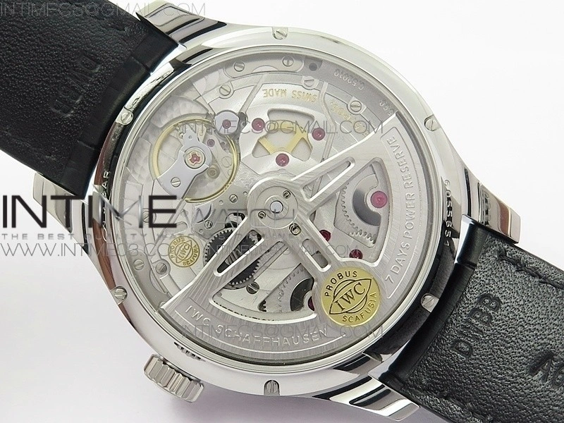 Portuguese Real PR Real Annual Calendar IW503502 AZF 1:1 Best Edition Blue Dial on Black Leather Strap A52850