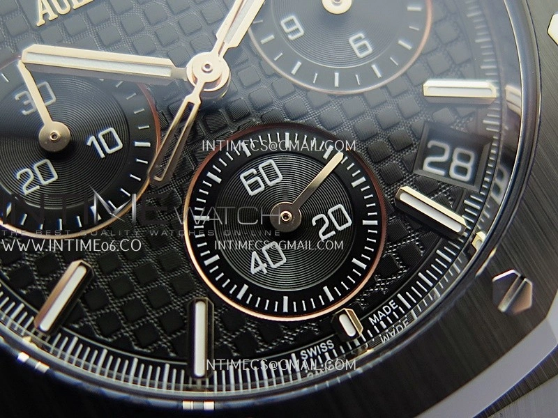 Royal Oak Chrono 26240 Real Ceramic DDF 1:1 Best Edition Black Dial On Ceramic Bracelet Super Clone DD4401