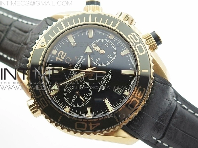 Seamaster Professional Chrono RG OM Best Edition Black Ceramic Black Dial on Black Gummy Strap A9300