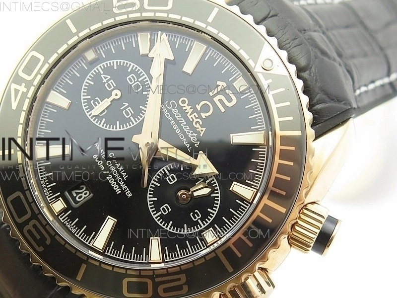 Seamaster Professional Chrono RG OM Best Edition Black Ceramic Black Dial on Black Gummy Strap A9300