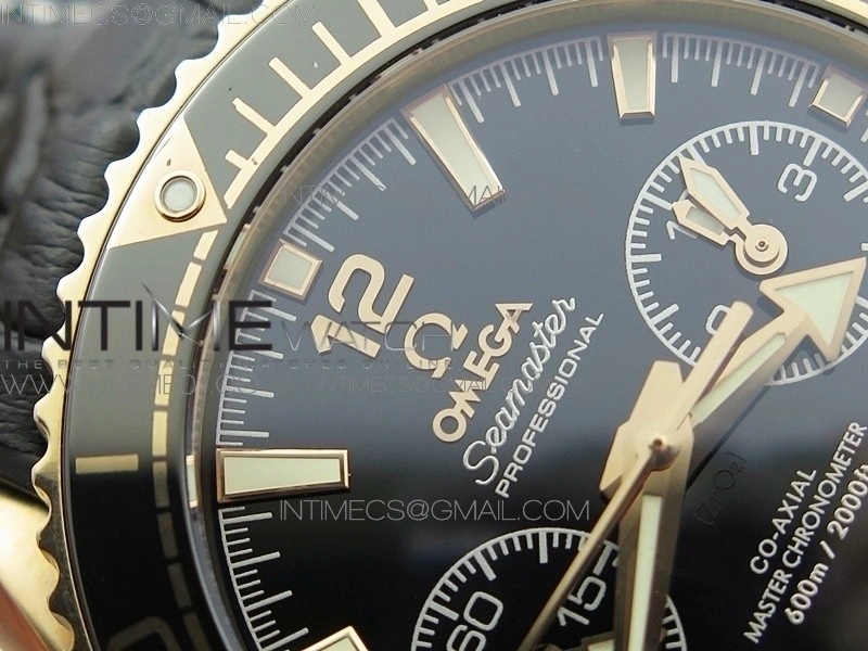 Seamaster Professional Chrono RG OM Best Edition Black Ceramic Black Dial on Black Gummy Strap A9300