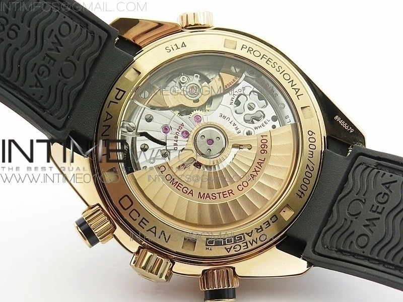 Seamaster Professional Chrono RG OM Best Edition Black Ceramic Black Dial on Black Gummy Strap A9300