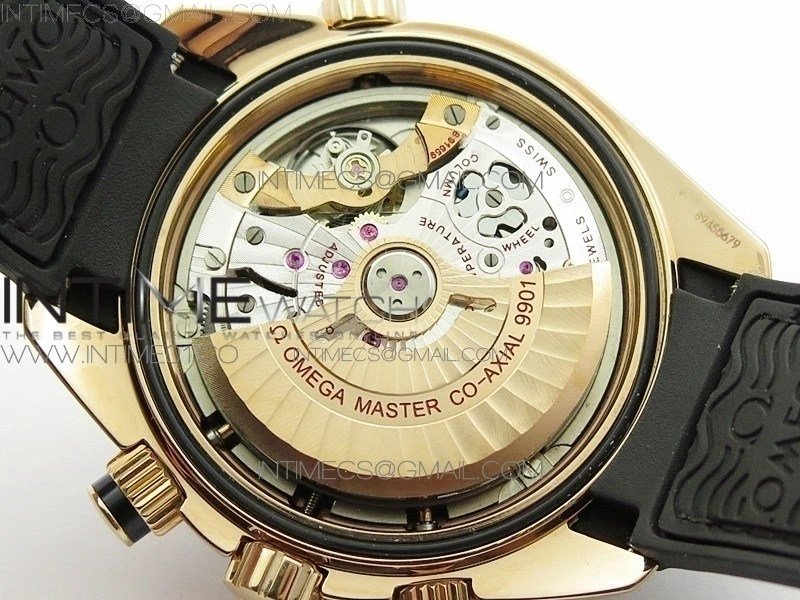 Seamaster Professional Chrono RG OM Best Edition Black Ceramic Black Dial on Black Gummy Strap A9300