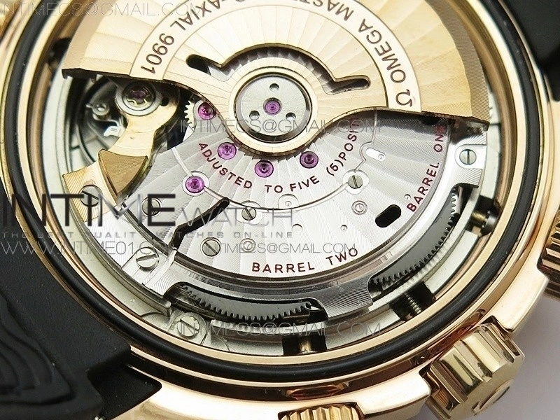 Seamaster Professional Chrono RG OM Best Edition Black Ceramic Black Dial on Black Gummy Strap A9300
