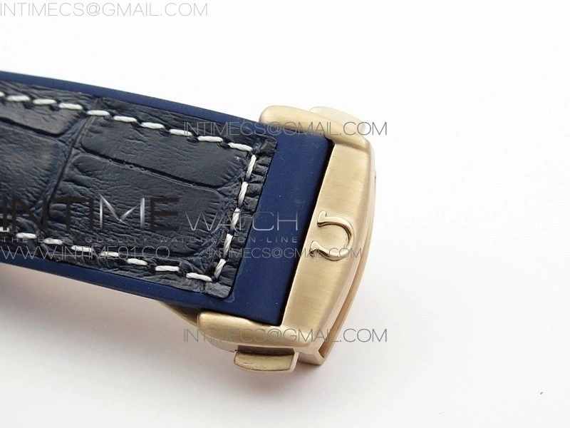 Seamaster Professional Chrono SS RG OM Best Edition Blue Ceramic Blue Dial on Black Gummy Strap A9300