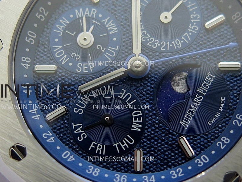 Royal Oak 41mm Complicated 26574 SS BBS Best Edition Blue Dial On SS Bracelet A5134