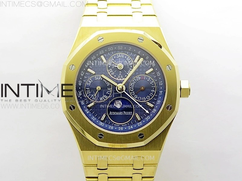 Royal Oak 41mm Complicated 26574 YG BBS Best Edition Blue Dial on YG Bracelet A5134