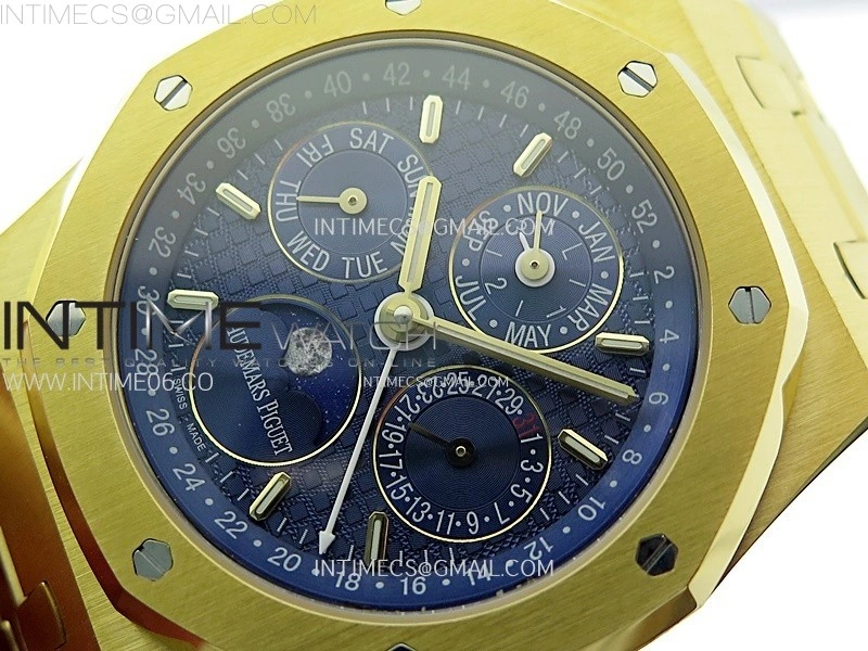 Royal Oak 41mm Complicated 26574 YG BBS Best Edition Blue Dial on YG Bracelet A5134