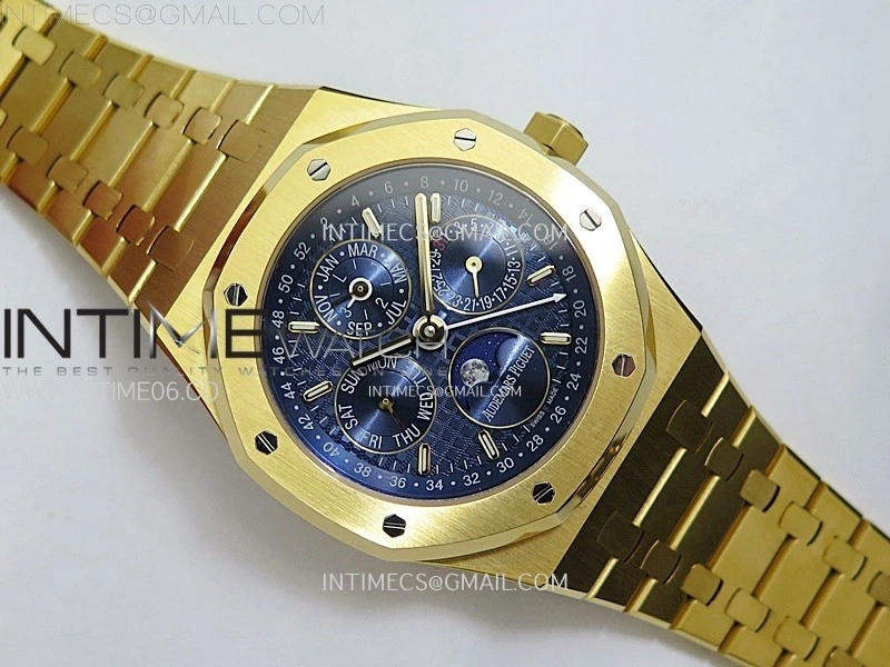 Royal Oak 41mm Complicated 26574 YG BBS Best Edition Blue Dial on YG Bracelet A5134