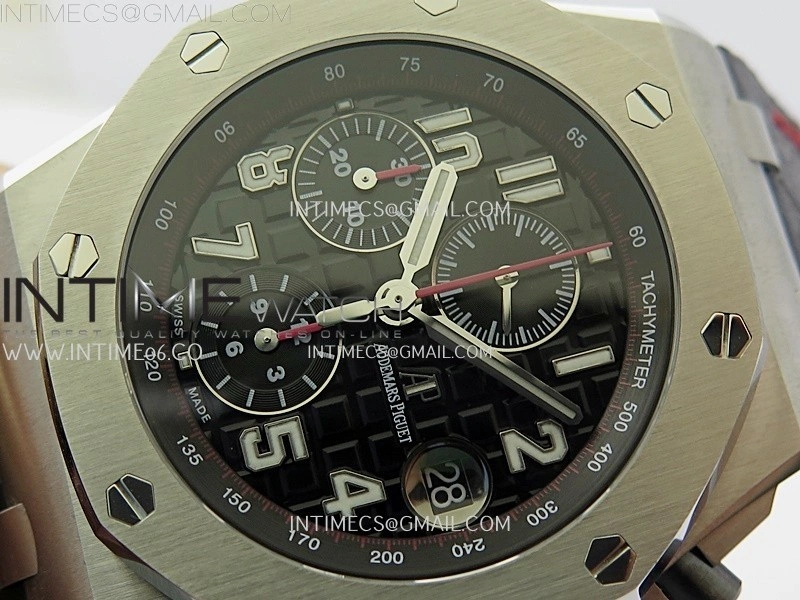 Royal Oak Offshore 42mm SS TKF Best Edition Black Dial on Black Leather Strap A3126
