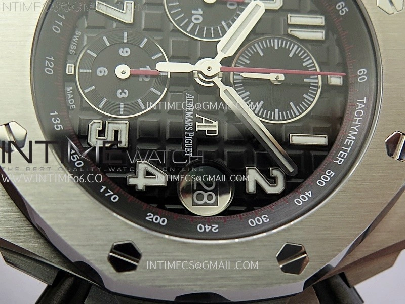 Royal Oak Offshore 42mm SS TKF Best Edition Black Dial on Black Leather Strap A3126