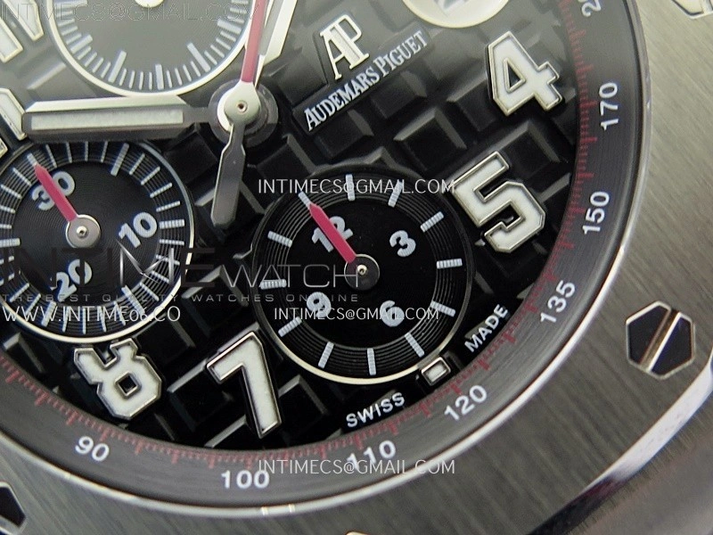Royal Oak Offshore 42mm SS TKF Best Edition Black Dial on Black Leather Strap A3126