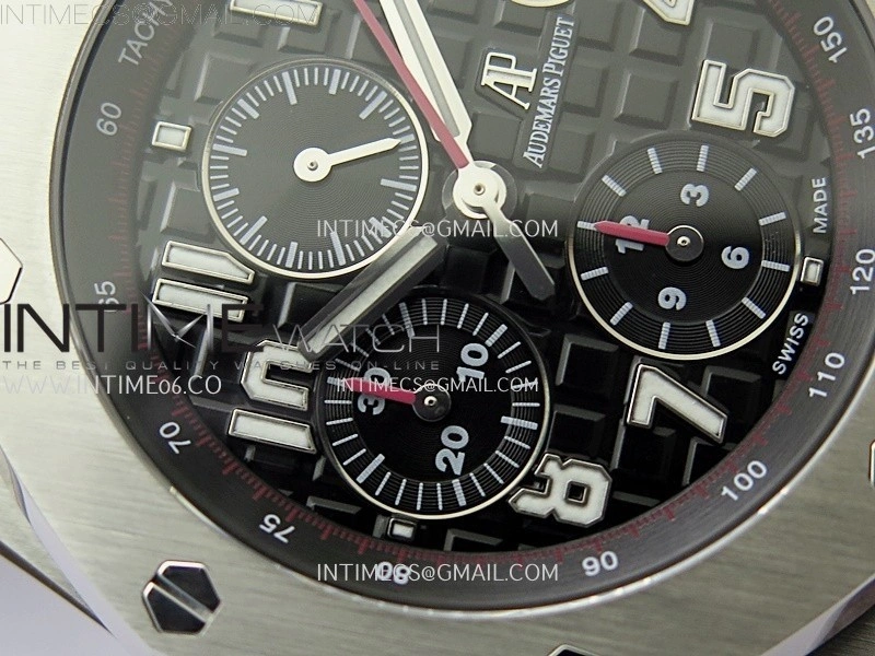 Royal Oak Offshore 42mm SS TKF Best Edition Black Dial on Black Leather Strap A3126
