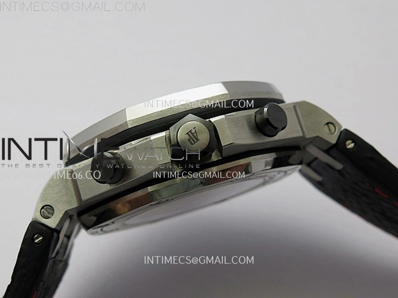 Royal Oak Offshore 42mm SS TKF Best Edition Black Dial on Black Leather Strap A3126