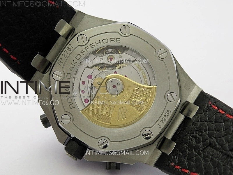 Royal Oak Offshore 42mm SS TKF Best Edition Black Dial on Black Leather Strap A3126