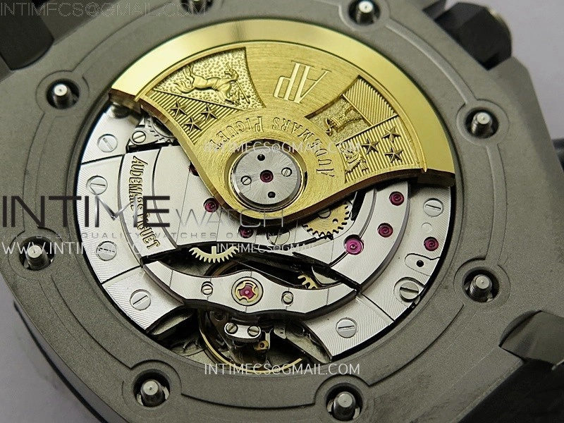 Royal Oak Offshore 42mm SS TKF Best Edition Black Dial on Black Leather Strap A3126