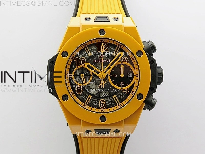 Hublot Big Bang Unico 42mm Real Orange Ceramic BBF 1:1 Best Edition Skeleton Dial on Orange Rubber Strap A1280