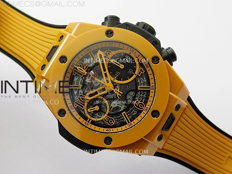 Hublot Big Bang Unico 42mm Real Orange Ceramic BBF 1:1 Best Edition Skeleton Dial on Orange Rubber Strap A1280