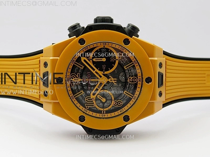 Hublot Big Bang Unico 42mm Real Orange Ceramic BBF 1:1 Best Edition Skeleton Dial on Orange Rubber Strap A1280