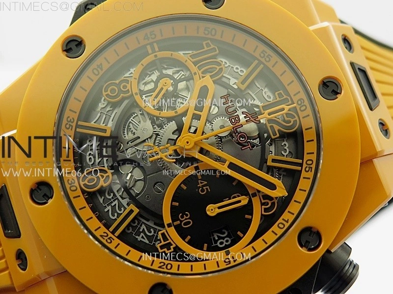 Hublot Big Bang Unico 42mm Real Orange Ceramic BBF 1:1 Best Edition Skeleton Dial on Orange Rubber Strap A1280