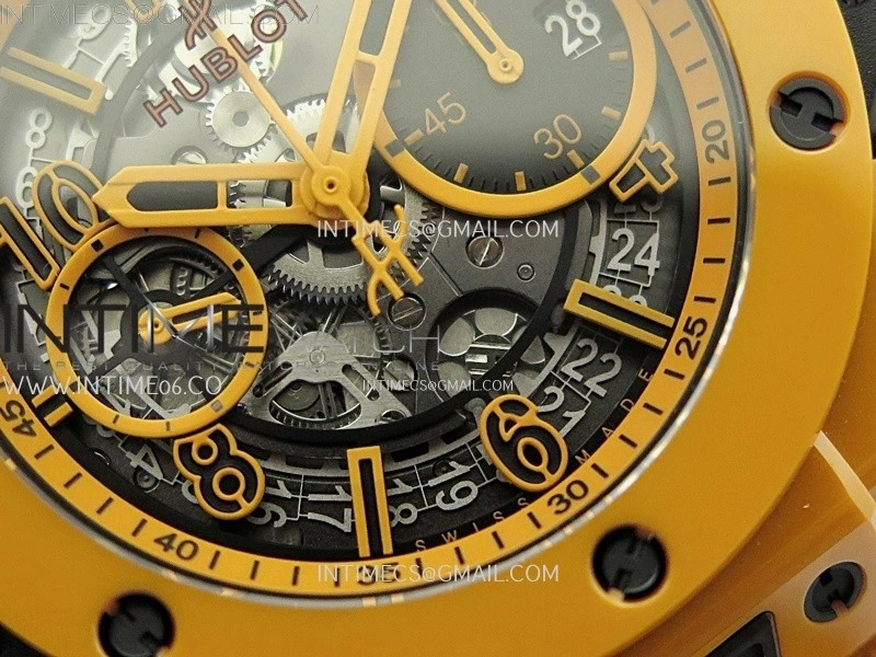 Hublot Big Bang Unico 42mm Real Orange Ceramic BBF 1:1 Best Edition Skeleton Dial on Orange Rubber Strap A1280