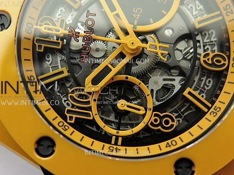 Hublot Big Bang Unico 42mm Real Orange Ceramic BBF 1:1 Best Edition Skeleton Dial on Orange Rubber Strap A1280