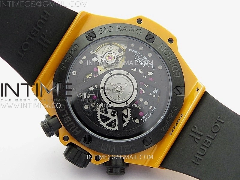 Hublot Big Bang Unico 42mm Real Orange Ceramic BBF 1:1 Best Edition Skeleton Dial on Orange Rubber Strap A1280