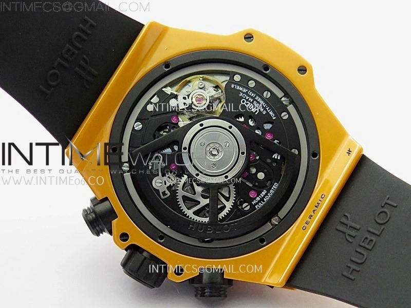 Hublot Big Bang Unico 42mm Real Orange Ceramic BBF 1:1 Best Edition Skeleton Dial on Orange Rubber Strap A1280