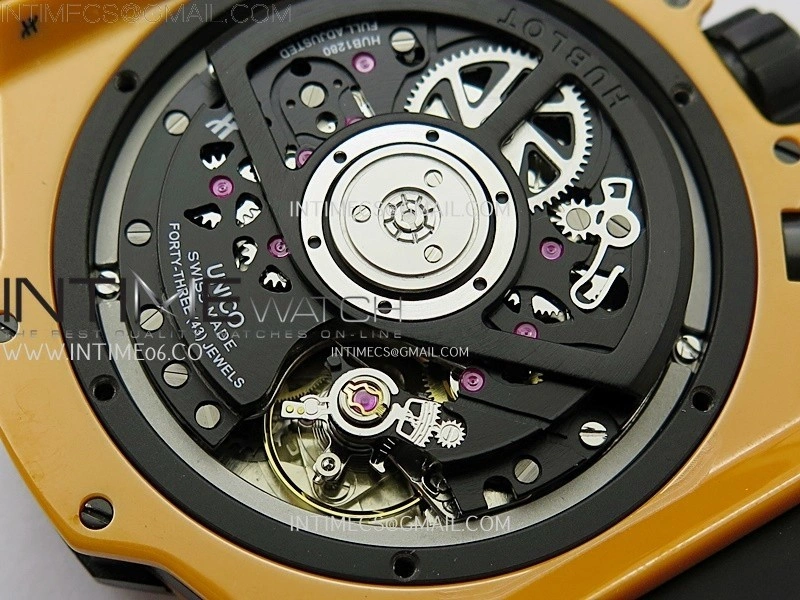 Hublot Big Bang Unico 42mm Real Orange Ceramic BBF 1:1 Best Edition Skeleton Dial on Orange Rubber Strap A1280