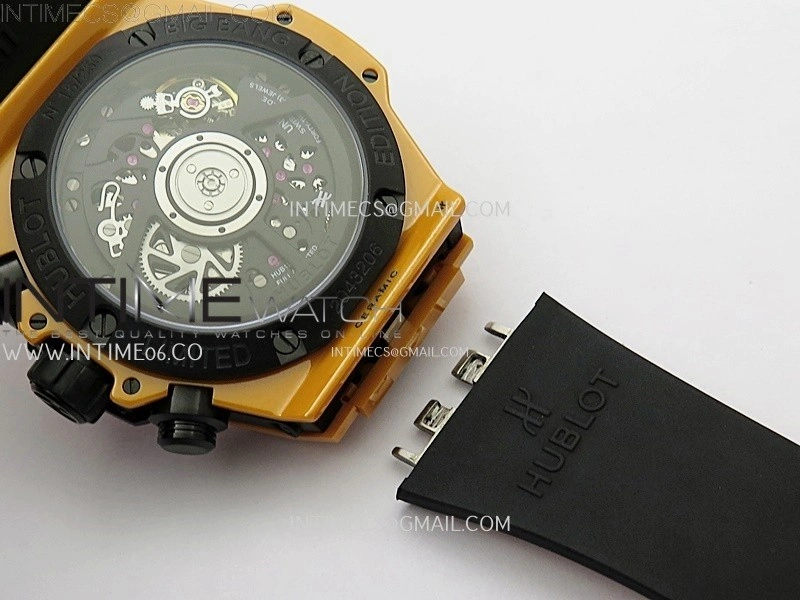 Hublot Big Bang Unico 42mm Real Orange Ceramic BBF 1:1 Best Edition Skeleton Dial on Orange Rubber Strap A1280
