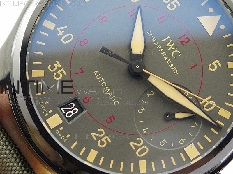 Big Pilot Real PR 48mm IW501902 Real Ceramic AZF 1:1 Best Edition on Green Nylon Strap A51111
