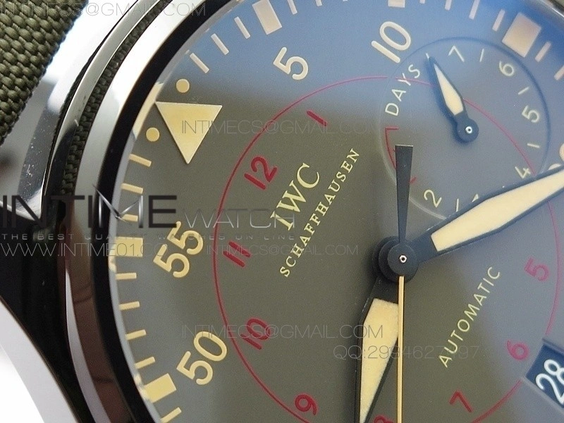 Big Pilot Real PR 48mm IW501902 Real Ceramic AZF 1:1 Best Edition on Green Nylon Strap A51111