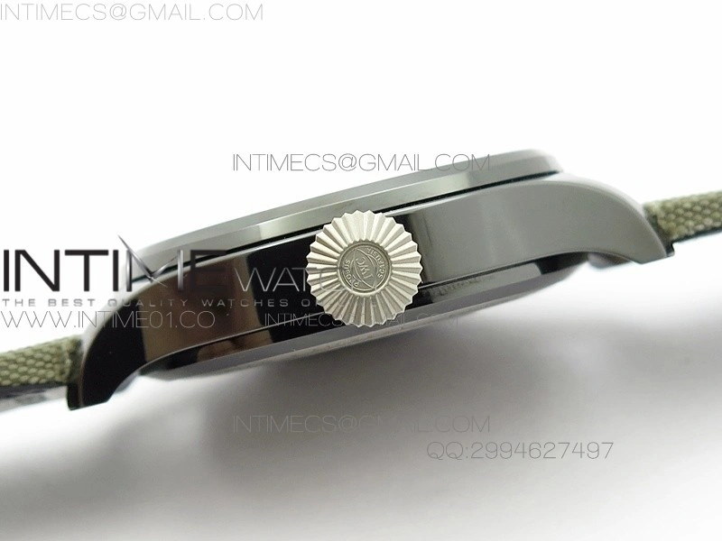 Big Pilot Real PR 48mm IW501902 Real Ceramic AZF 1:1 Best Edition on Green Nylon Strap A51111