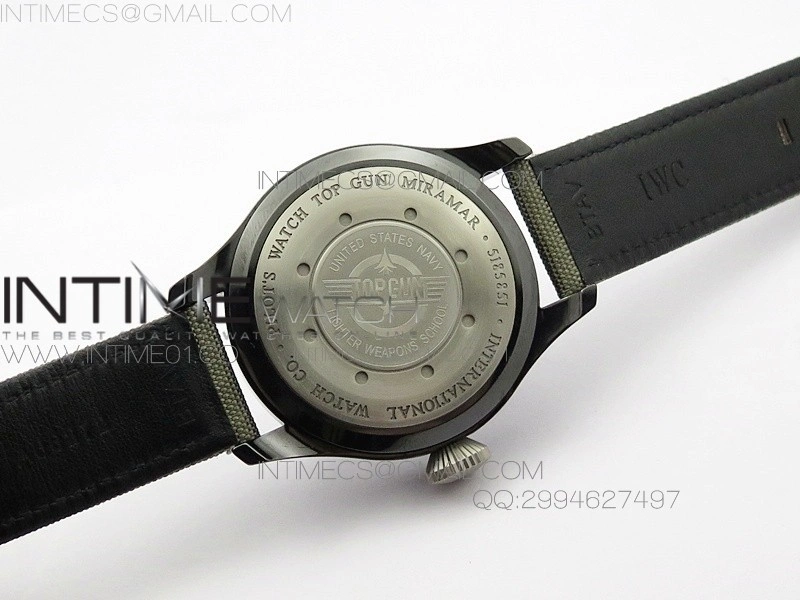 Big Pilot Real PR 48mm IW501902 Real Ceramic AZF 1:1 Best Edition on Green Nylon Strap A51111