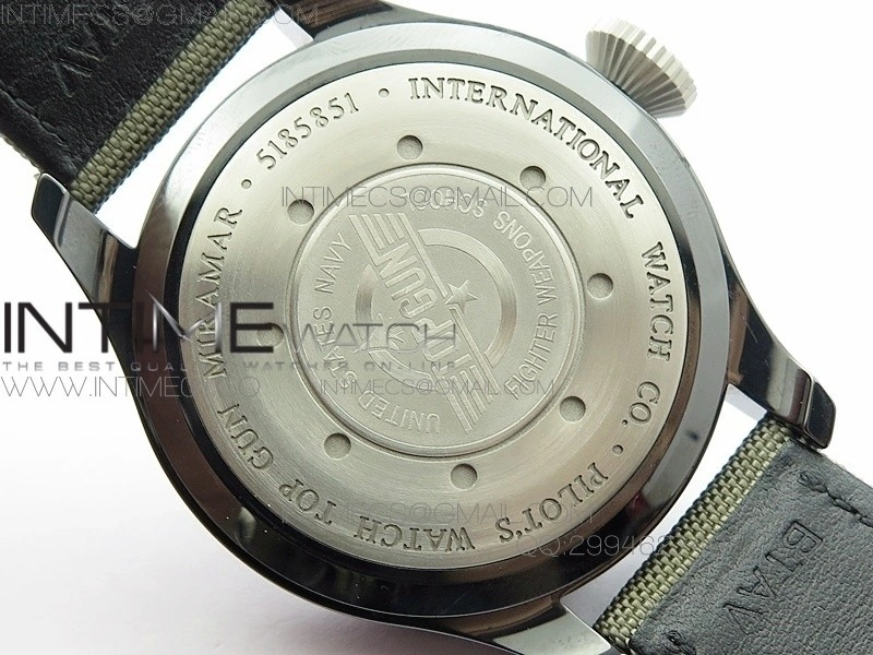 Big Pilot Real PR 48mm IW501902 Real Ceramic AZF 1:1 Best Edition on Green Nylon Strap A51111