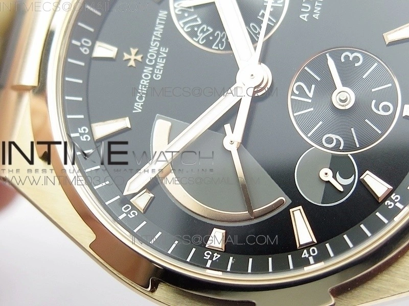 Overseas Dual Time Power Reserve RG TWA Best Edition Black Dial on Black Rubber Strap A1222