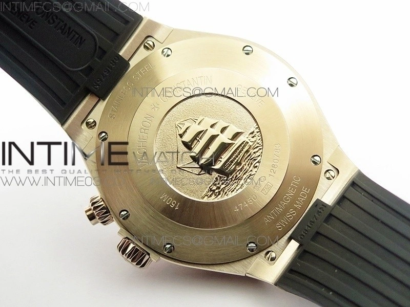Overseas Dual Time Power Reserve RG TWA Best Edition Black Dial on Black Rubber Strap A1222