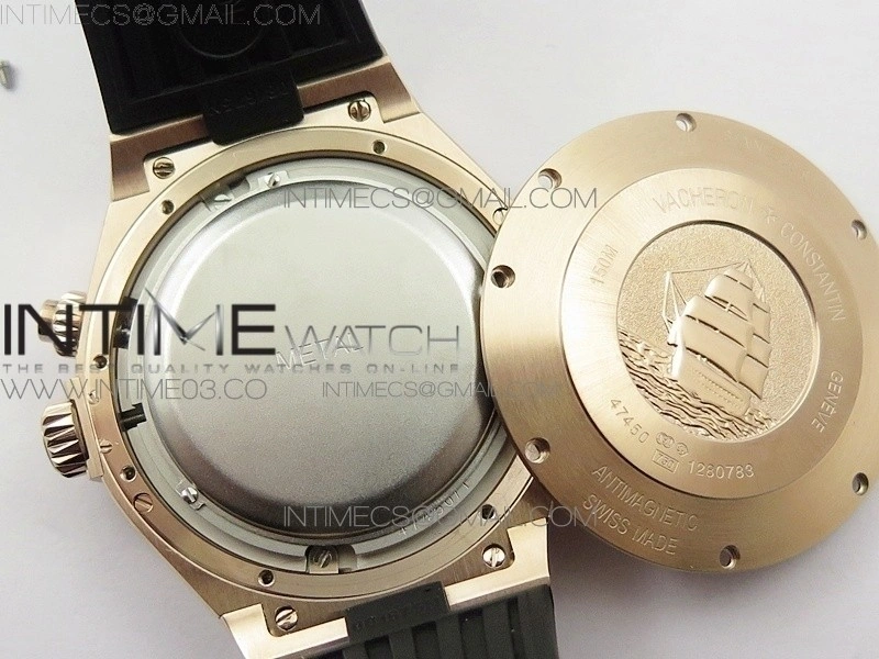 Overseas Dual Time Power Reserve RG TWA Best Edition Black Dial on Black Rubber Strap A1222