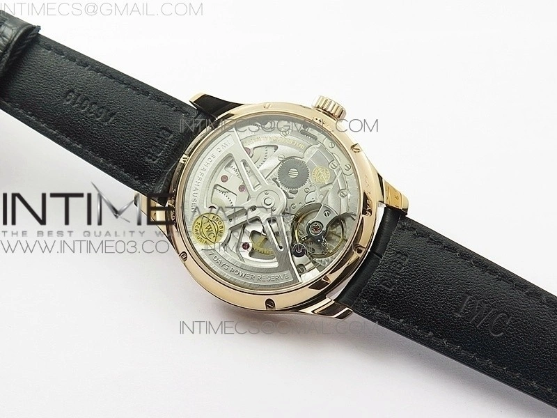 Portuguese Real PR Real Annual Calendar IW503501 RG AZF 1:1 Best Edition White Dial on Brown Leather Strap A52850