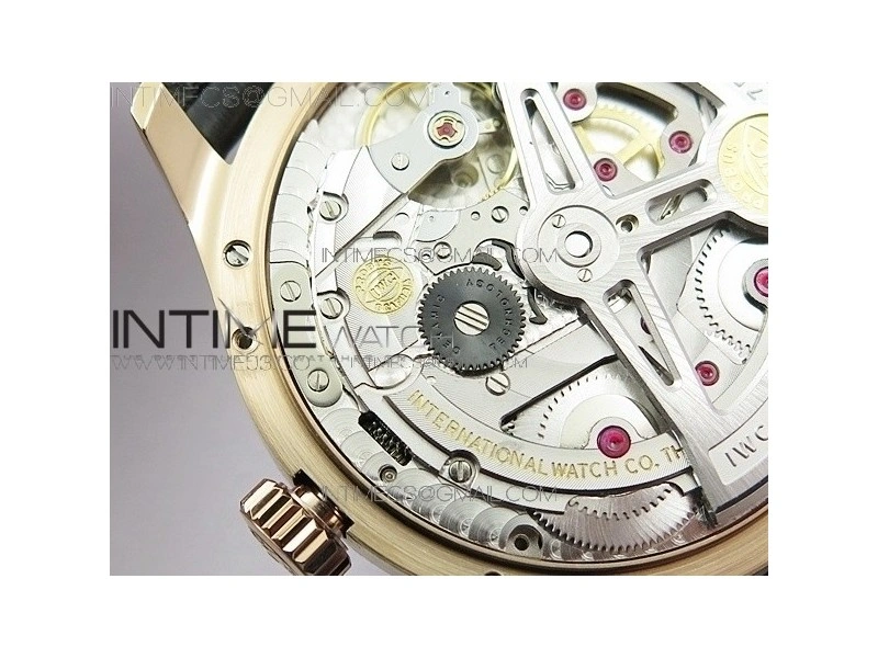 Portuguese Real PR Real Annual Calendar IW503501 RG AZF 1:1 Best Edition White Dial on Brown Leather Strap A52850